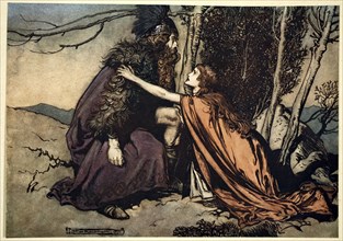 'Father! Father! Tell me what ails thee? With dismay thou art filling thy child!', 1910.  Artist: Arthur Rackham