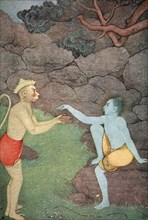 Rama sending his signet-ring to Sita, 1913.  Artist: K Venkatappa