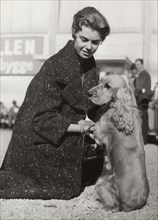 Princess Margaretha of Sweden with her Cocker Spaniel at a dog show, Stockholm, October 1960. Artist: Unknown