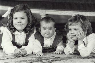 The three children of King Carl XVI Gustaf and Queen Silvia of Sweden, c1982-c1983. Artist: Unknown
