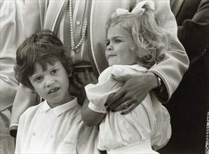 Prince Carl Philip and Princess Madeleine of Sweden, 1986. Artist: Unknown