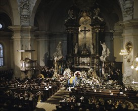 The funeral of Count Folke Bernadotte, Gustav Vasa Church, Stockholm, Sweden, 1948. Artist: Göran Algård