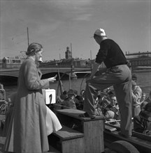 Sightseeing tour by boat, Stockholm, Sweden, 1950. Artist: Torkel Lindeberg