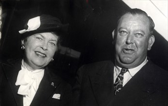 Trygve Lie, General Secretary of UN, and his wife, Stockholm, Sweden, 10 August 1949. Artist: Unknown