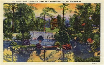 Japanese garden, Horticultural Hall, Fairmont Park, Philadelphia, Pennsylvania, USA, 1933. Artist: Unknown