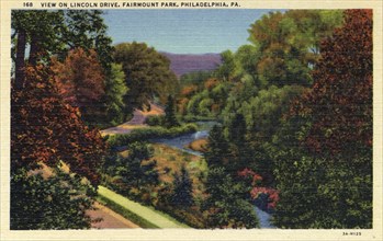 View on Lincoln Drive, Fairmount Park, Philadelphia, Pennsylvania, USA, 1933. Artist: Unknown