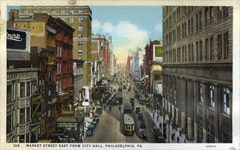 Market Street east from City Hall, Philadelphia, Pennsylvania, USA, 1926. Artist: Unknown