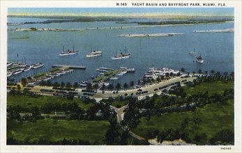 Yacht basin and Bayfront Park, Miami, Florida, USA,1931. Artist: Unknown