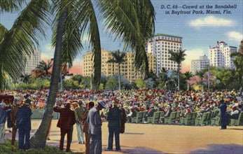 Crowd at the Bandshell in Bayfront Park, Miami, Florida, USA, 1941. Artist: Unknown