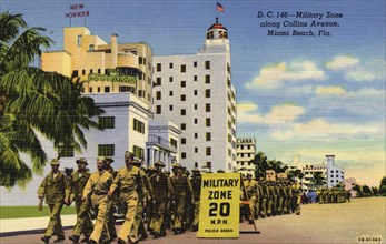 Military Zone along Collins Avenue, Miami Beach, Florida, USA, 1942. Artist: Unknown