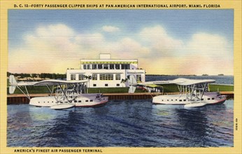 'Forty Passenger Clipper Ships at Pan-American International Airport, Miami, Florida', USA, 1934. Artist: Unknown