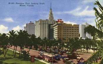 Biscayne Boulevard, looking south, Miami, Florida, USA, 1954. Artist: Unknown