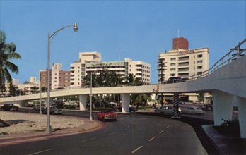 Modern overpass at 61st Street, Miami Beach, Florida, USA, 1954. Artist: Unknown