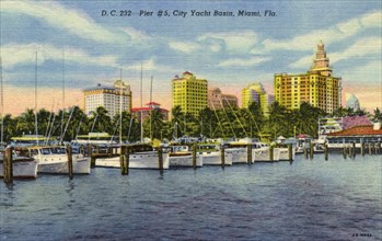 Pier 5, City Yacht Basin, Miami, Florida, USA, 1946. Artist: Unknown