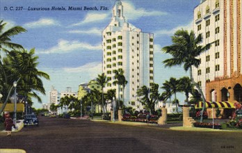 Luxurious hotels, Miami Beach, Florida, USA, 1946. Artist: Unknown