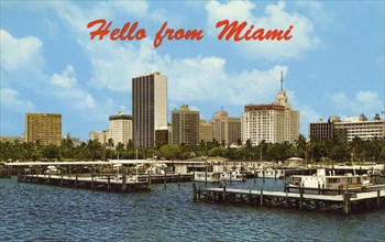 'Hello from Miami', postcard, 1966. Artist: Unknown