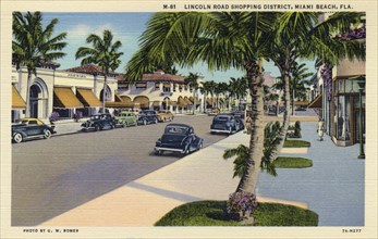 Lincoln Road shopping district, Miami Beach, Florida, USA, 1937. Artist: Unknown