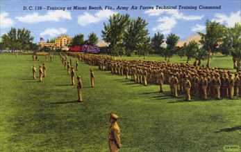 Training at Miami Beach, Florida, Army Air Forces Training Technical Command, USA, 1942. Artist: Unknown