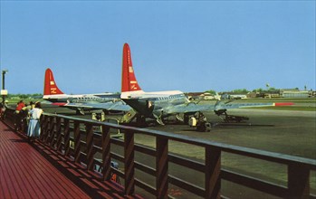 Boeing Stratocruisers at Minneapolis-St Paul Airport, Minnesota, USA, 1955. Artist: Unknown