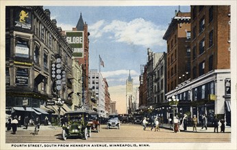 Fourth Street, Minneapolis, Minnesota, USA, 1915. Artist: Unknown