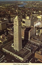 Aerial view of downtown Minneapolis, Minnesota, USA, 1970. Artist: Unknown
