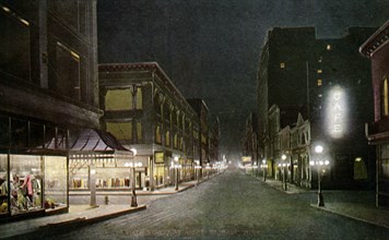 Sixth Street at night, St Paul, Minnesota, USA, 1915. Artist: Unknown