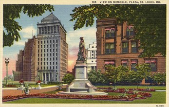 View on Memorial Plaza, St Louis, Missouri, USA, 1937. Artist: Unknown