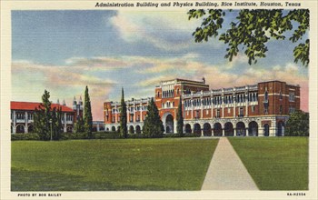 Administration Building and Physics Building, Rice Institute, Houston, Texas, USA, 1938. Artist: Unknown
