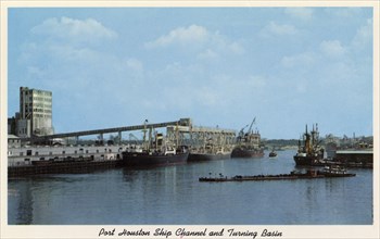 Ship Channel and turning basin, Port Houston, Texas, USA, 1959. Artist: Unknown