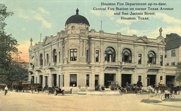 Central Fire Station, Houston, Texas, USA, 1911. Artist: Unknown