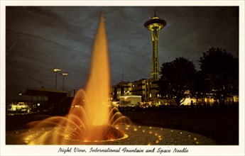 International Fountain and Space Needle, Seattle, Washington, USA, 1963. Artist: Unknown