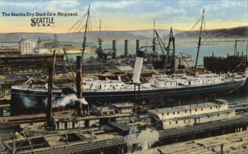 Seattle Dry Dock Company's shipyard, Seattle, Washington, USA, 1911. Artist: Unknown