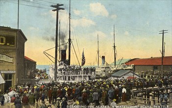 'Departing for Alaska, a waterfront scene', Seattle, Washington, USA, 1911. Artist: Unknown