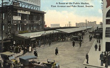 Public Market, First Avenue and Pike Street, Seattle, Washington, USA, 1915. Artist: Unknown