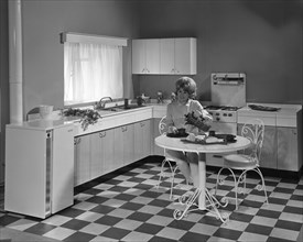 Kitchen scene, Warwick, Warwickshire, 1966. Artist: Michael Walters