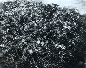 Pile of pairs of spectacles, Auschwitz concentration camp, Poland, 20th century. Artist: Unknown
