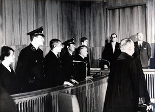 War crimes trial of Wilhelm Harster, Munich, West Germany, 1967. Artist: Unknown