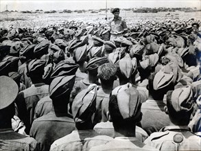 British General Bernard Montgomery addressing his troops, North Africa, World War II, c1942-c1943. Artist: Unknown