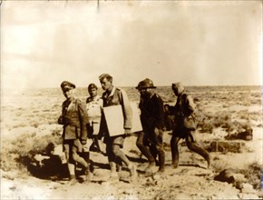 German General Erwin Rommel and officers in the Libyan desert, World War II, c1941-c1943. Artist: Unknown