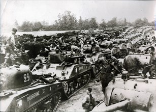 Tanks of the French 2nd Armored Division, Normandy, 1944. Artist: Unknown