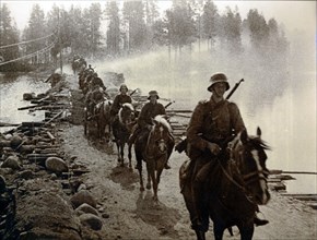 German Horse Cavalry, German/Russian front, c1942. Artist: Unknown