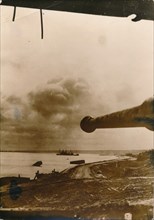 Vue aérienne du débarquement, 1944