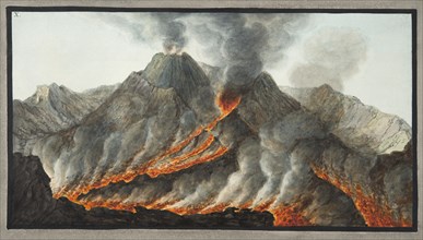 Interior view of the Crater of Mount Vesuvius from the foot in the year of 1756, 1776.
