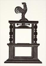 Cockerel and the Printing Press, 1926 (wood engraving).