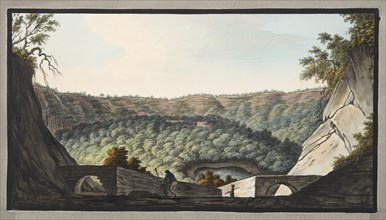 View into the crater of Astruni taken from the spot represented in Plate XIX, 1776.