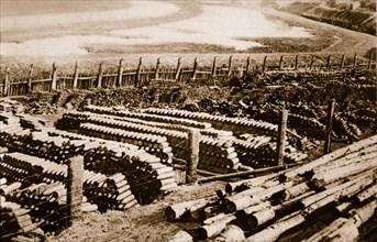 Gas shells at Luttre, Belgium, c1914-1919.