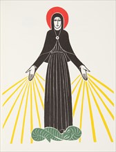 Our Lady of Courdes, 1920 (wood engraving).