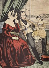Married, Currier & Ives, pub. 1845, (Colour Lithograph)