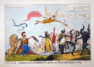 A Sketch for the Regents Speech on Mad-ass-son's Insanity, 1812.