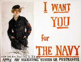 WW1 Recruitment Poster for the US Navy, 1917.